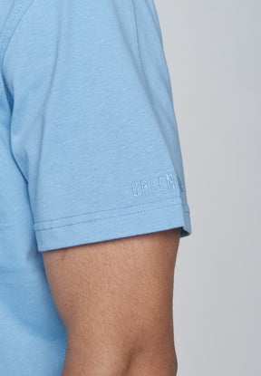 Slate Blue: Lässiges Oversize-T-Shirt aus Bio-Baumwolle für Herren [9124]