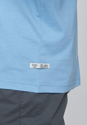 Slate Blue: Lässiges Oversize-T-Shirt aus Bio-Baumwolle für Herren [9125]