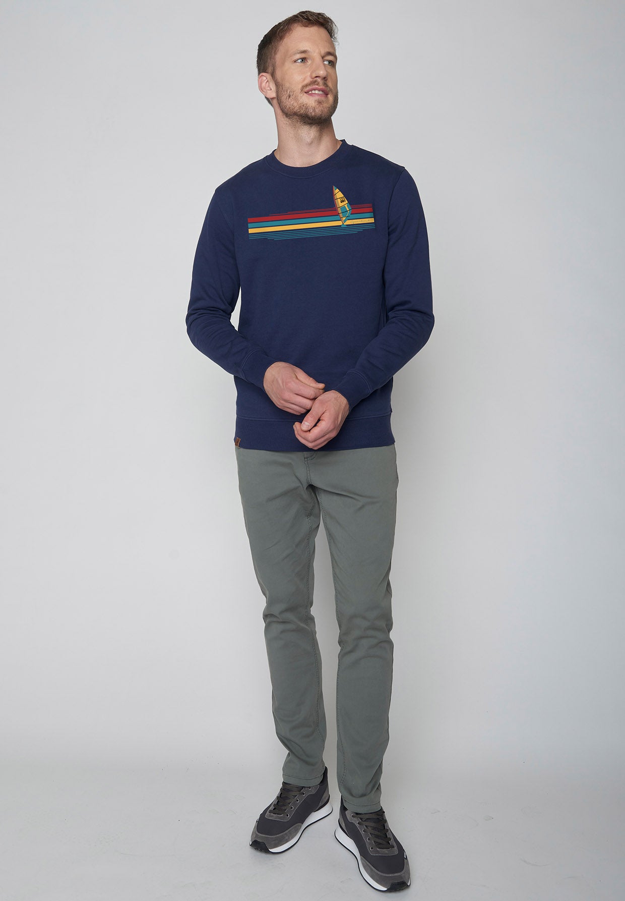 Navy: Gemütliches Sweatshirt aus Bio-Baumwolle für Herren [9154]
