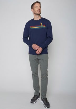 Navy: Gemütliches Sweatshirt aus Bio-Baumwolle für Herren [9154]