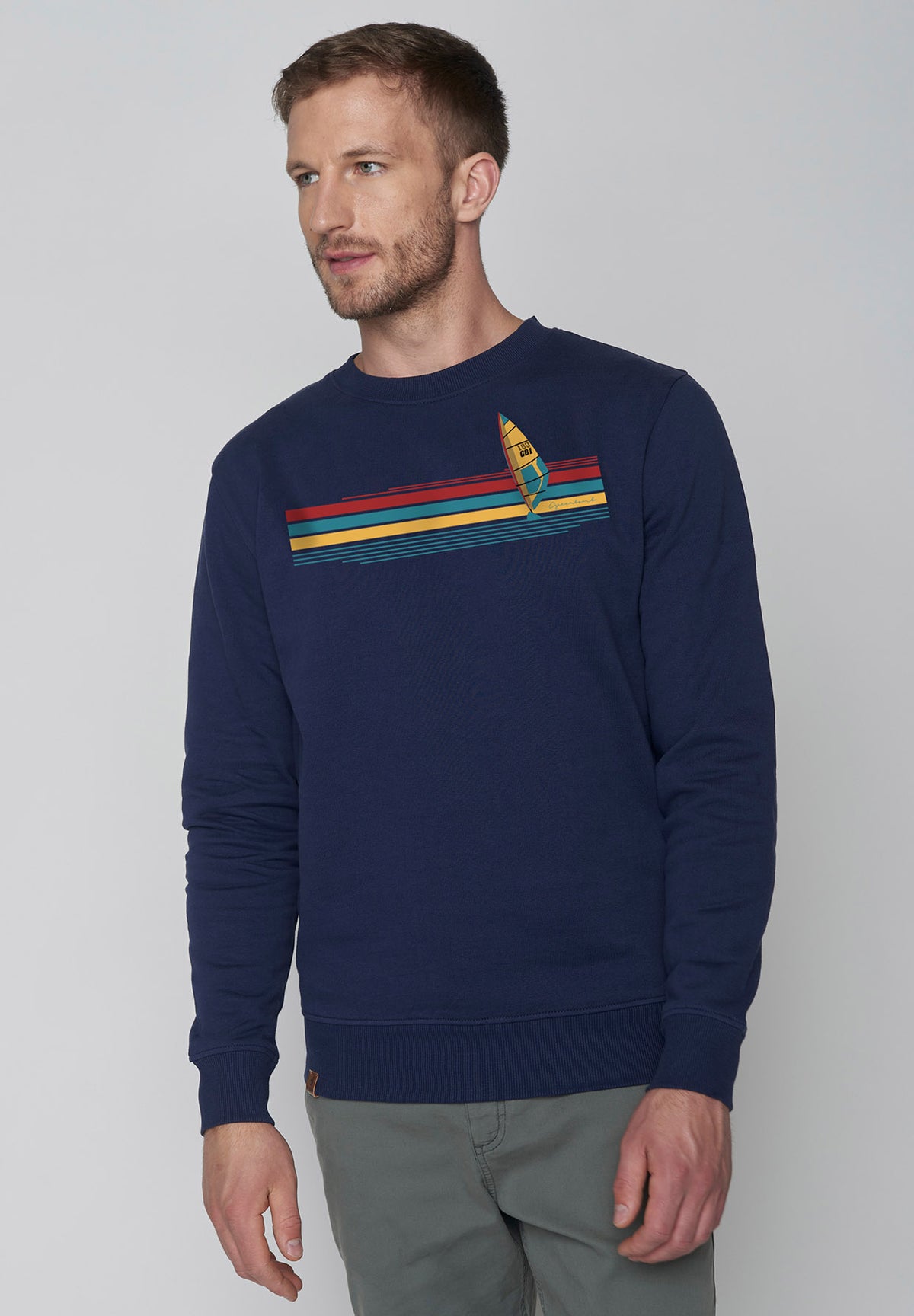 Navy: Gemütliches Sweatshirt aus Bio-Baumwolle für Herren [9156]