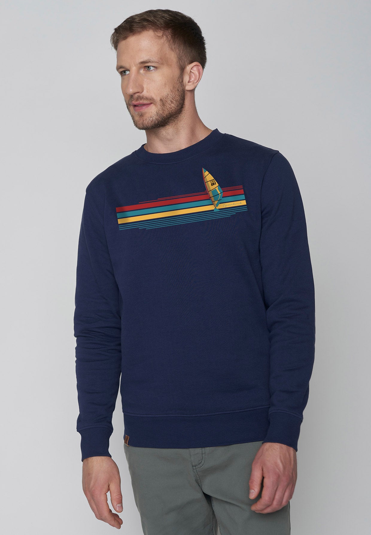 Navy: Gemütliches Sweatshirt aus Bio-Baumwolle für Herren [9156]