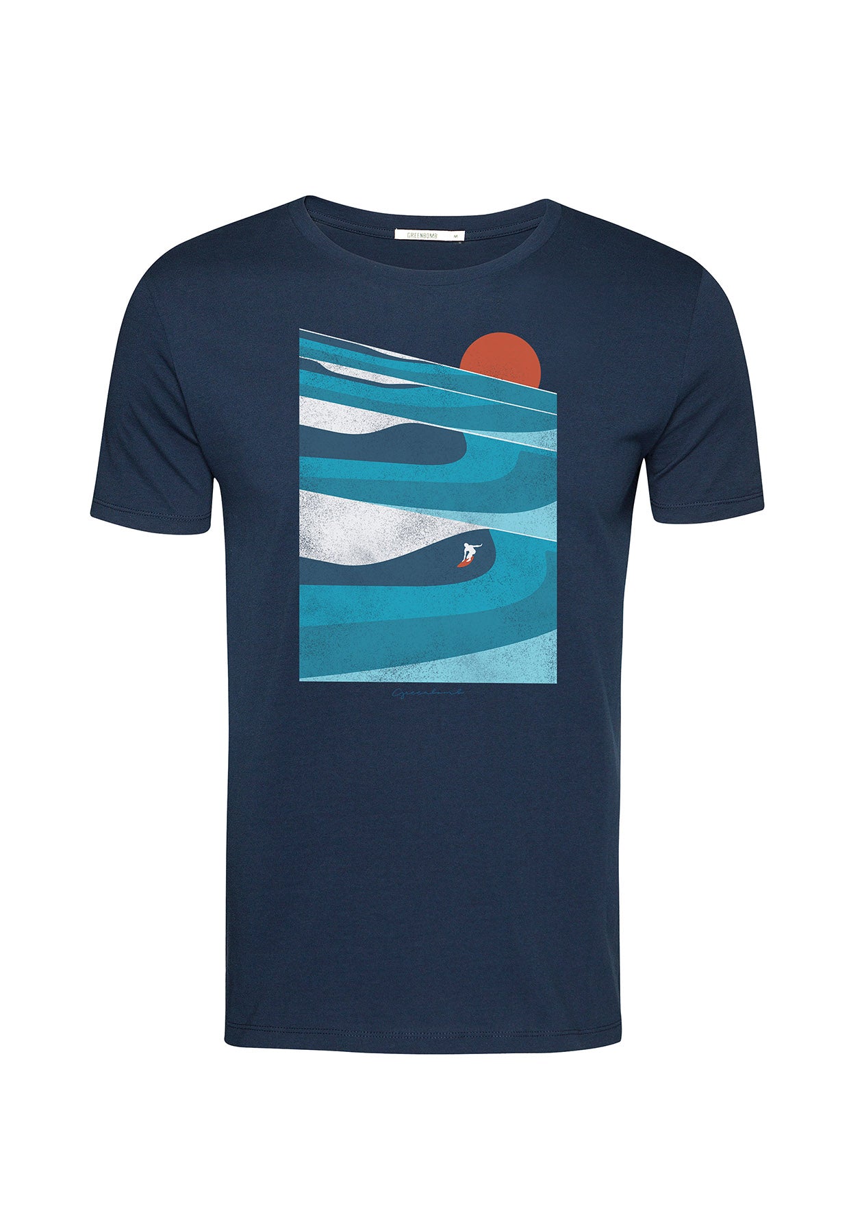 Navy: Sportliches T-Shirt aus Bio-Baumwolle für Herren [9181]