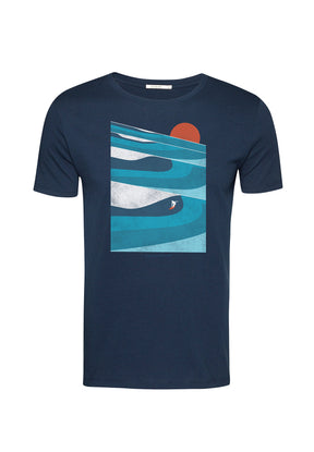 Navy: Sportliches T-Shirt aus Bio-Baumwolle für Herren [9181]