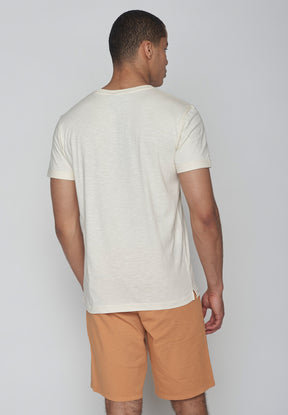 Creme White: Lässiges T-Shirt aus Bio-Baumwoll Mix für Herren [9183]