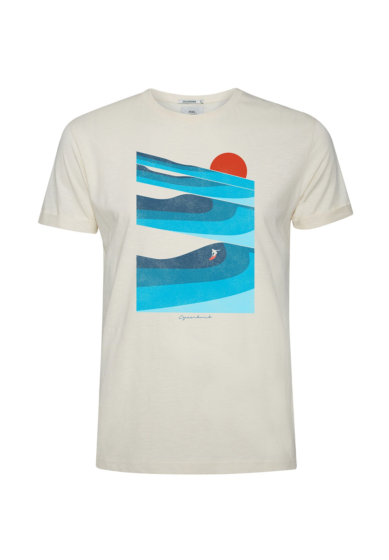 Creme White: Lässiges T-Shirt aus Bio-Baumwoll Mix für Herren [9186]