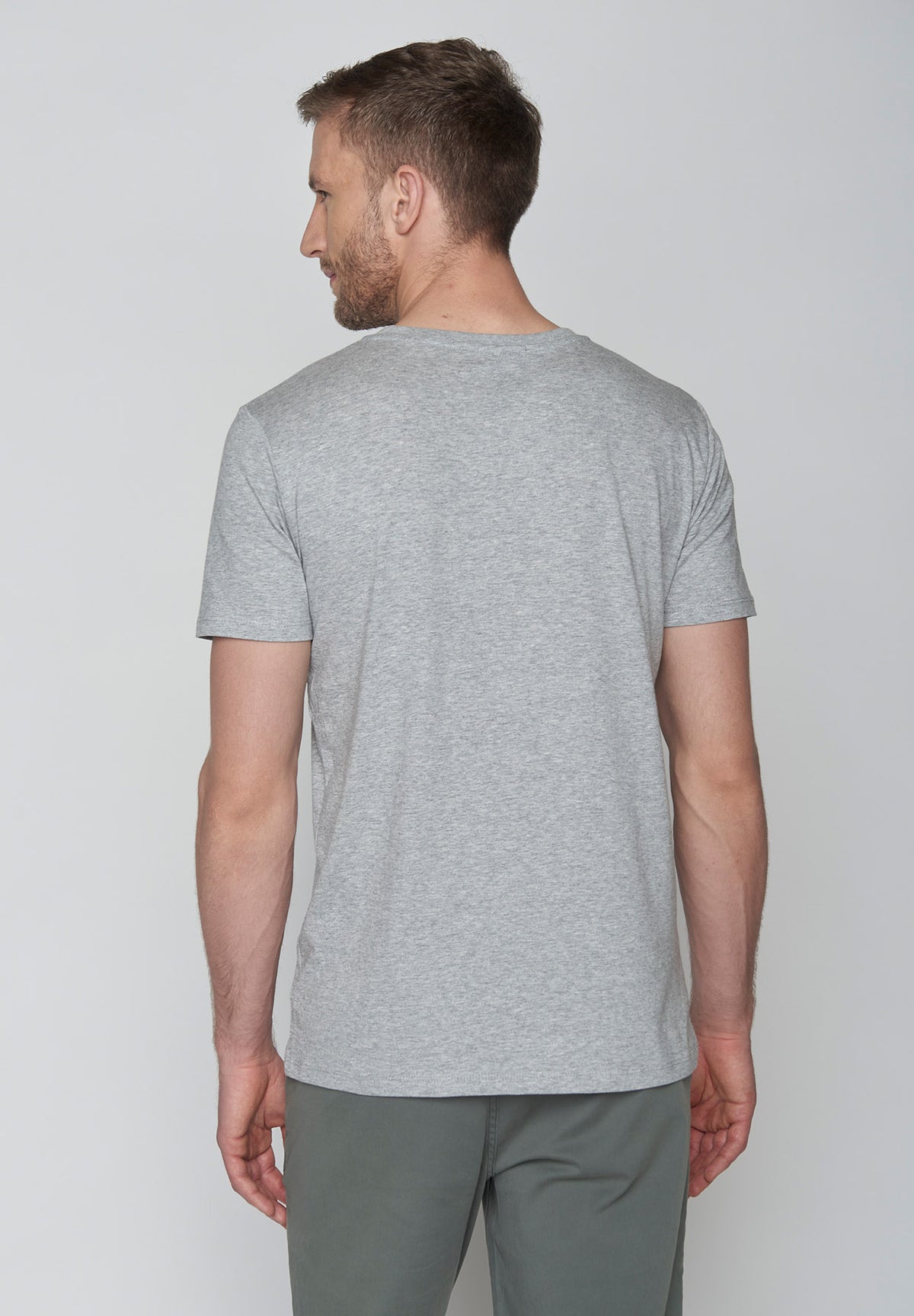 Heather Grey: Sportliches T-Shirt aus Bio-Baumwolle für Herren [9202]