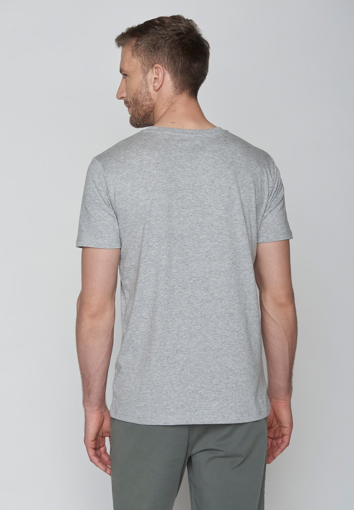 Heather Grey: Sportliches T-Shirt aus Bio-Baumwolle für Herren [9202]