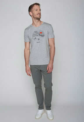 Heather Grey: Sportliches T-Shirt aus Bio-Baumwolle für Herren [9203]