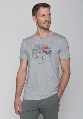 Heather Grey: Sportliches T-Shirt aus Bio-Baumwolle für Herren [9205]
