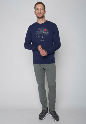 Navy: Gemütliches Sweatshirt aus Bio-Baumwolle für Herren [9221]