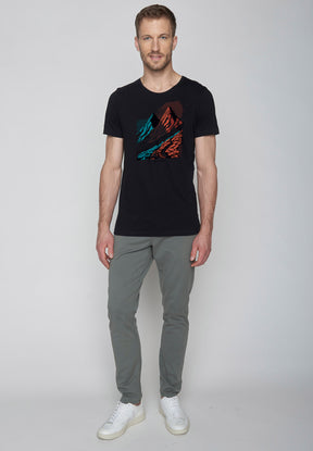 Schwarz:  Lässiges T-Shirt aus Bio-Baumwolle für Herren [9238]