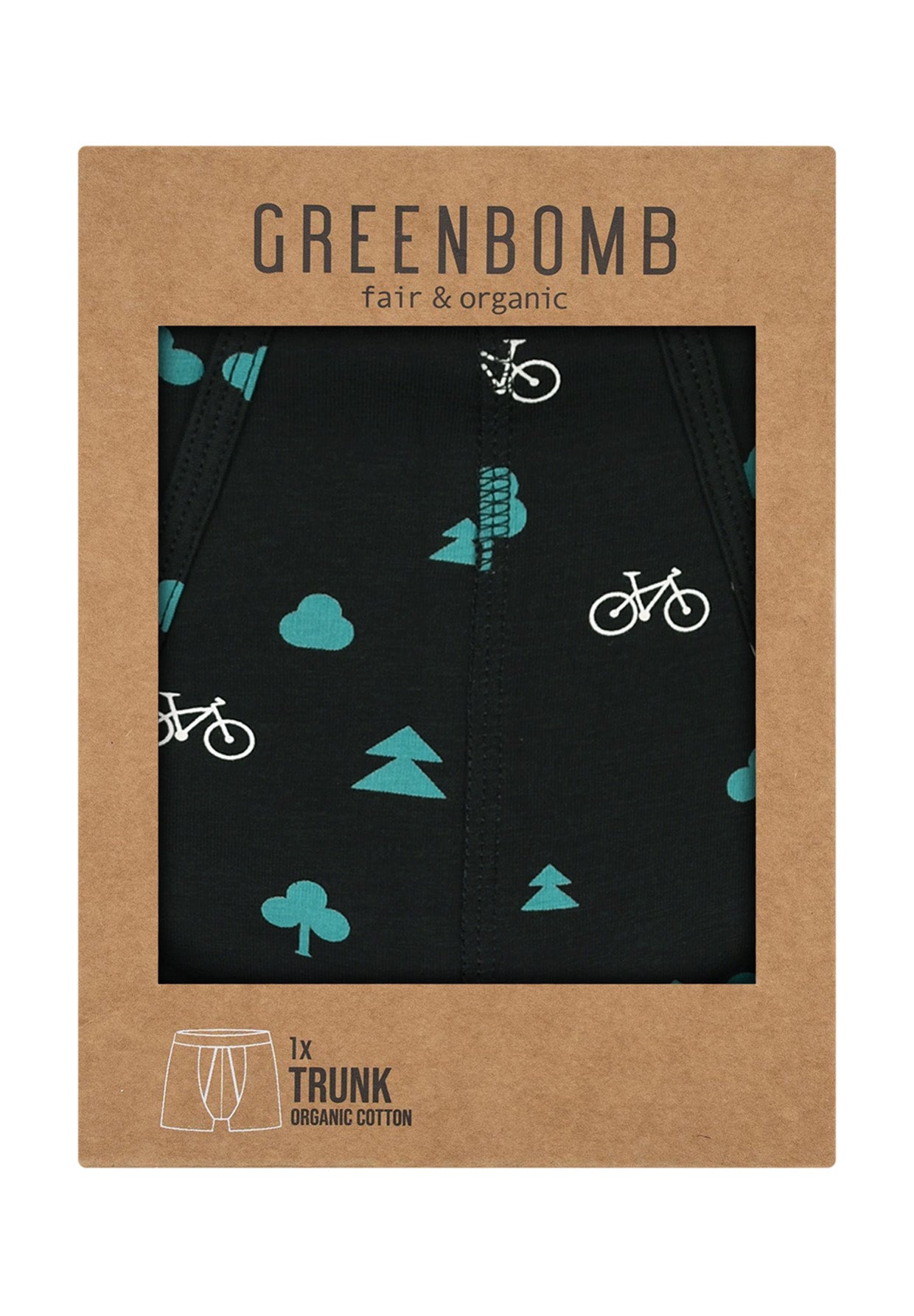 Bike Forest Night Trunk - Figurbetonte Trunk aus Bio-Baumwoll Mix