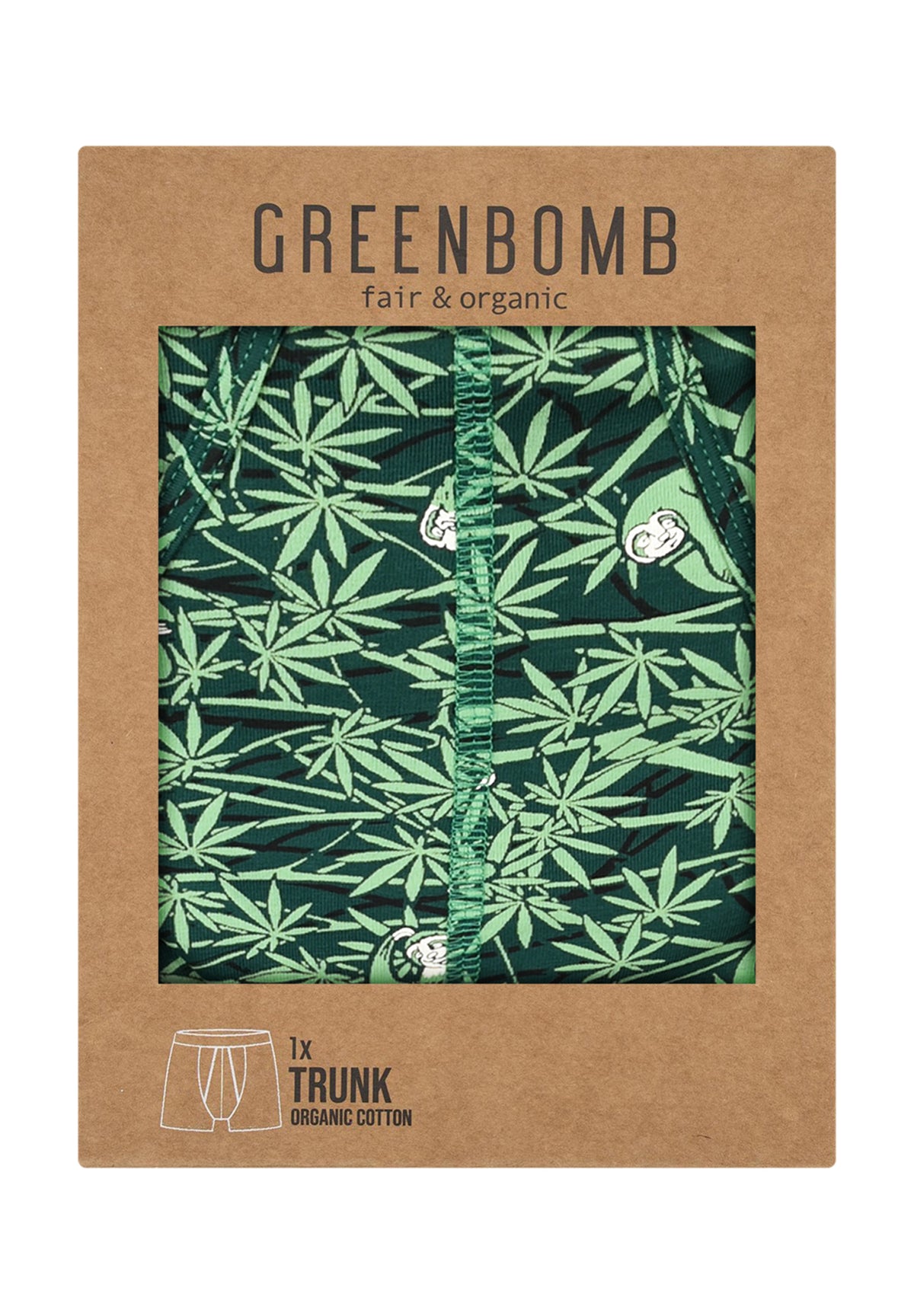 Dark Green: Gemütliche Trunk aus Bio-Baumwoll Mix für Herren [9274]