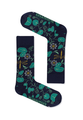 Dark Navy: Lässige Socken aus Bio-Baumwoll Mix für Unisex [9280]