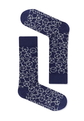 Twilight Blue: Lässige Socken aus Bio-Baumwoll Mix für Unisex [9295]