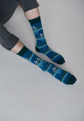 Blau:  Lässige Socken aus Bio-Baumwoll Mix für Unisex [9302]