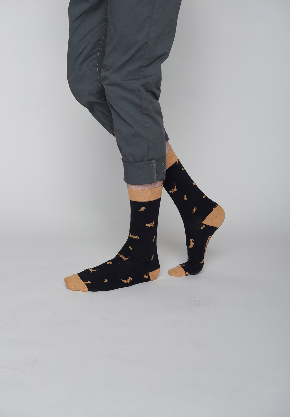 Black: Lässige Socken aus Bio-Baumwoll Mix für Unisex [9305]