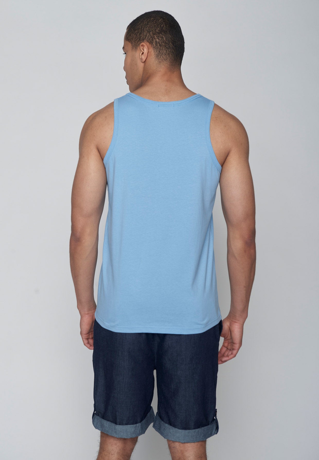 Slate Blue: Sommerliches Tanktop aus Bio-Baumwolle für Herren [9321]