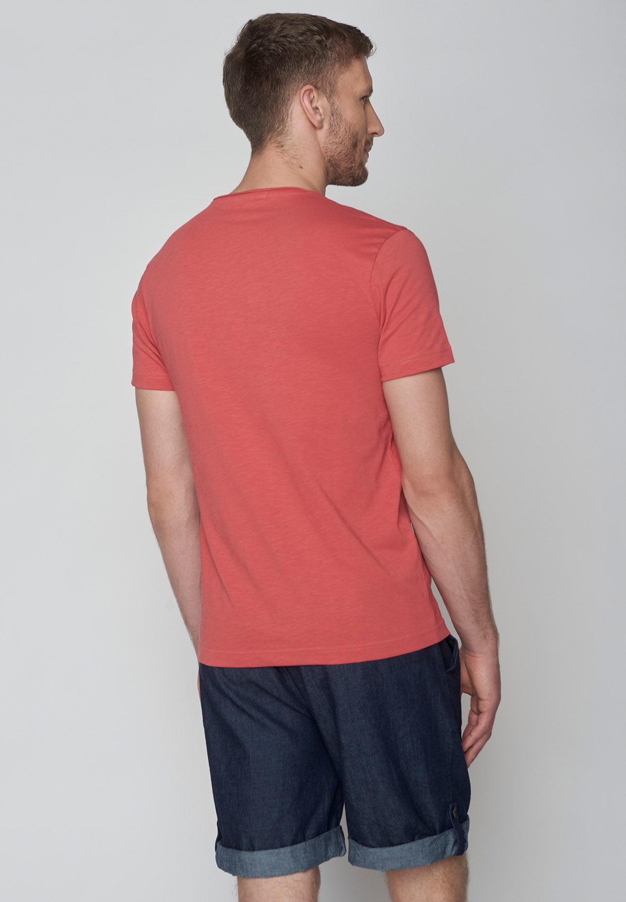 Rot:  Lässiges T-Shirt aus Bio-Baumwolle für Herren [9346]