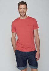 Rot:  Lässiges T-Shirt aus Bio-Baumwolle für Herren [9351]