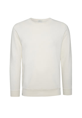 Creme White: Gemütliches Sweatshirt aus Bio-Baumwolle für Herren [9381]