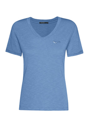 Mermaid Blue: Lässiges T-Shirt aus Bambus Mix für Damen [942]
