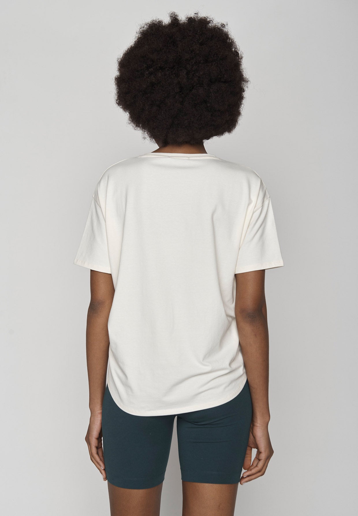 Weiß:  Lässiges T-Shirt aus Bio-Baumwoll Mix für Damen [9466]