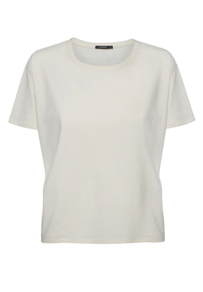 Weiß:  Lässiges T-Shirt aus Bio-Baumwoll Mix für Damen [9468]
