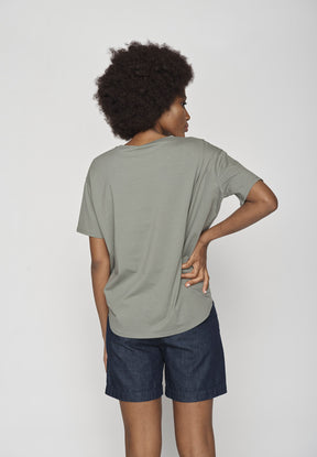 Grün:  Lässiges T-Shirt aus Bio-Baumwoll Mix für Damen [9470]