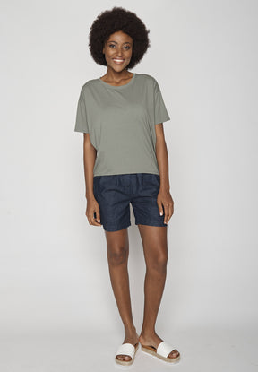 Olive: Lässiges T-Shirt aus Bio-Baumwoll-Mix für Damen [9471]
