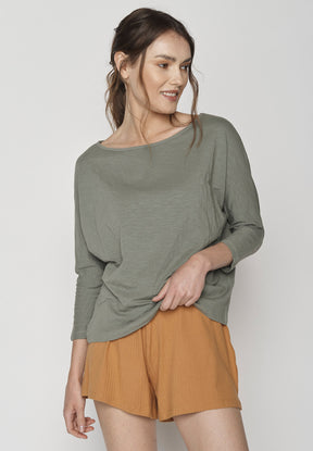 Olive: Gemütliches Longsleeve aus Viskose (LENZING™ ECOVERO™) Mix für Damen [9478]