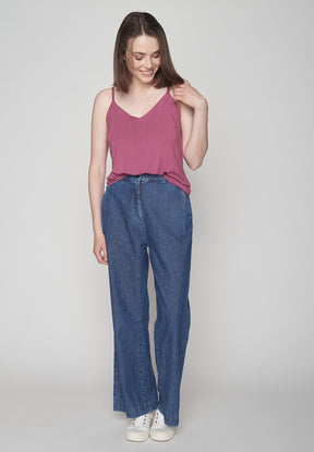 Mauve: Sommerliches Top aus LENZING™ ECOVERO™ für Damen [9500]