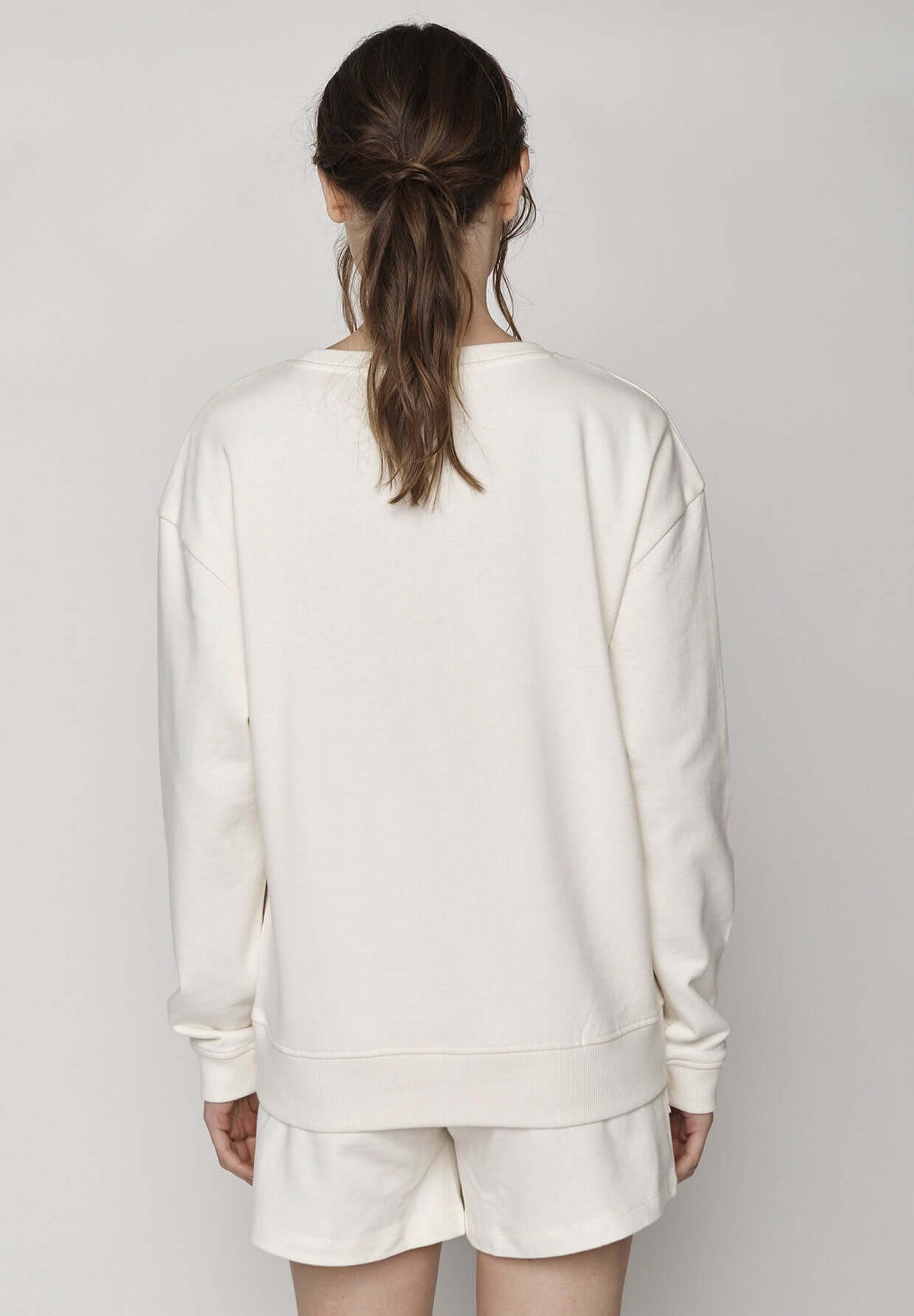 Weiß:  Gemütliches Sweatshirt aus Bio-Baumwolle für Damen [9518]
