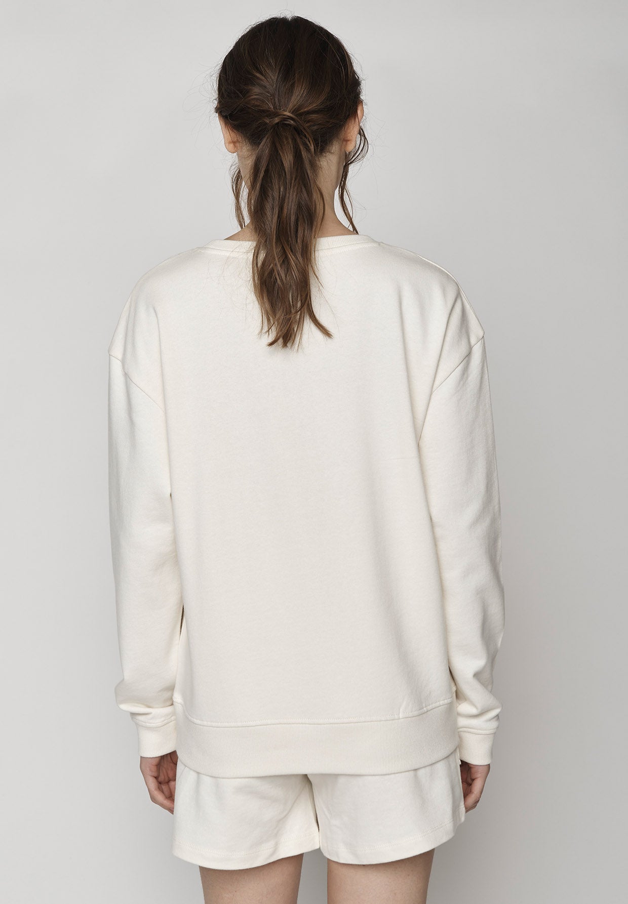 Weiß:  Gemütliches Sweatshirt aus Bio-Baumwolle für Damen [9518]