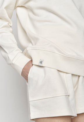 Creme White: Gemütliches Sweatshirt aus Bio-Baumwolle für Damen [9519]