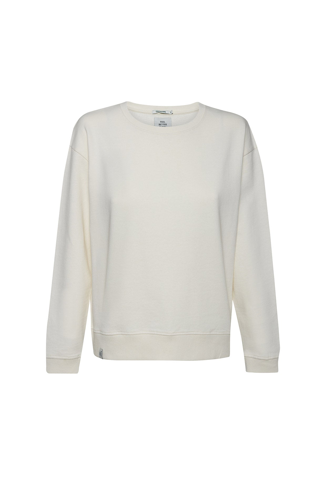 Creme White: Gemütliches Sweatshirt aus Bio-Baumwolle für Damen [9521]