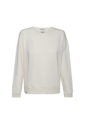 Creme White: Gemütliches Sweatshirt aus Bio-Baumwolle für Damen [9521]