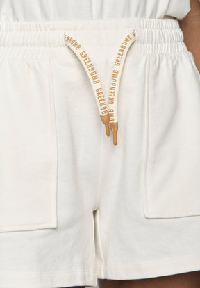 Creme White: Sommerliche Sweat-Hose aus Bio-Baumwolle für Damen [9525]