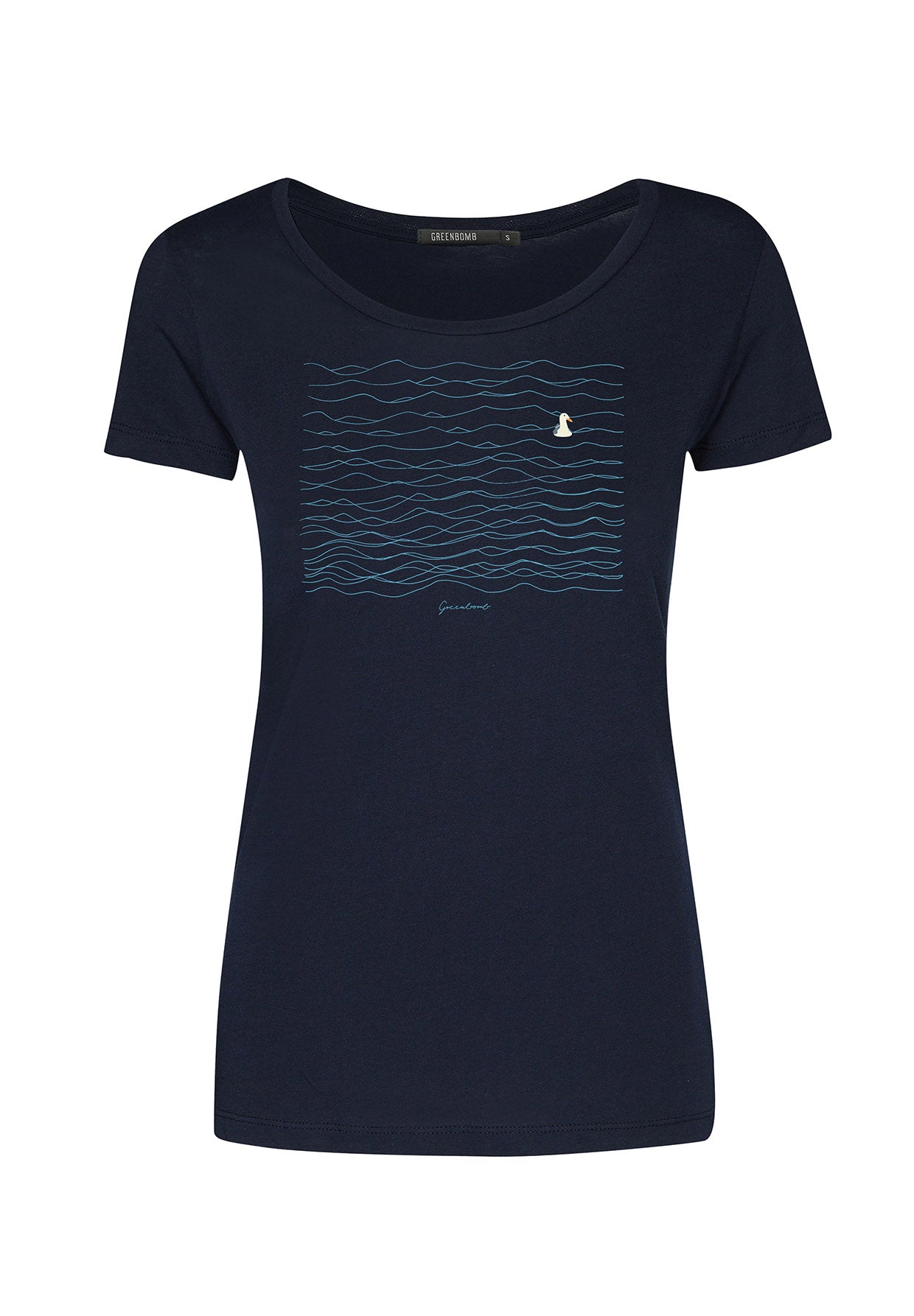 Dark Navy: Sportliches T-Shirt aus Bio-Baumwolle für Damen [9548]