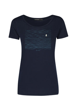 Dark Navy: Sportliches T-Shirt aus Bio-Baumwolle für Damen [9548]