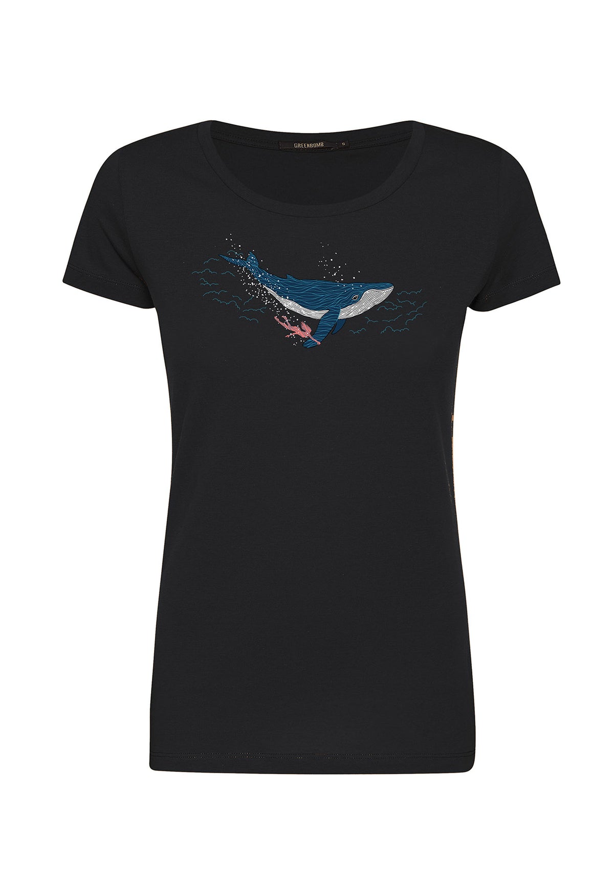 Black: Sportliches T-Shirt aus Bio-Baumwolle für Damen [9574]