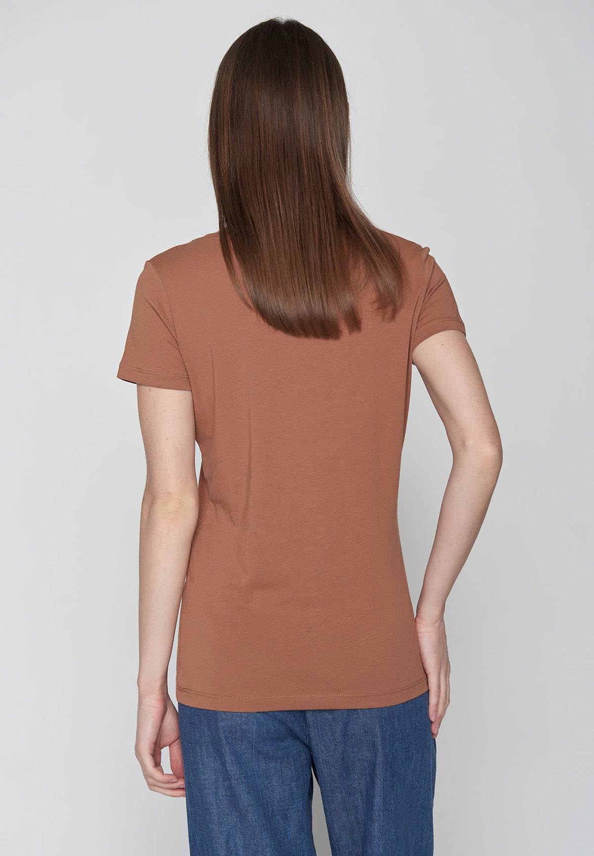 Caramel: Lässiges T-Shirt aus Bio-Baumwolle für Damen [9607]