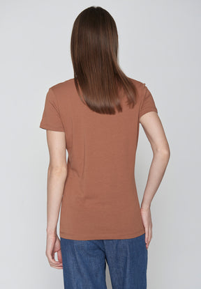 Caramel: Lässiges T-Shirt aus Bio-Baumwolle für Damen [9607]