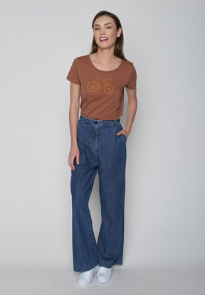 Caramel: Lässiges T-Shirt aus Bio-Baumwolle für Damen [9608]