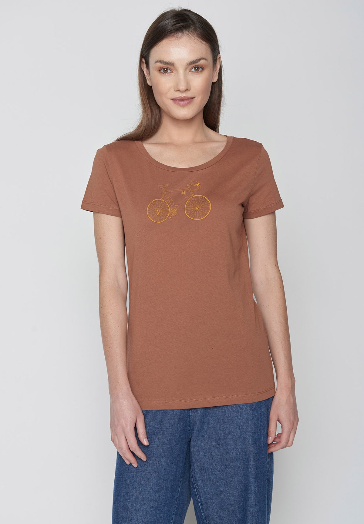 Caramel: Lässiges T-Shirt aus Bio-Baumwolle für Damen [9610]