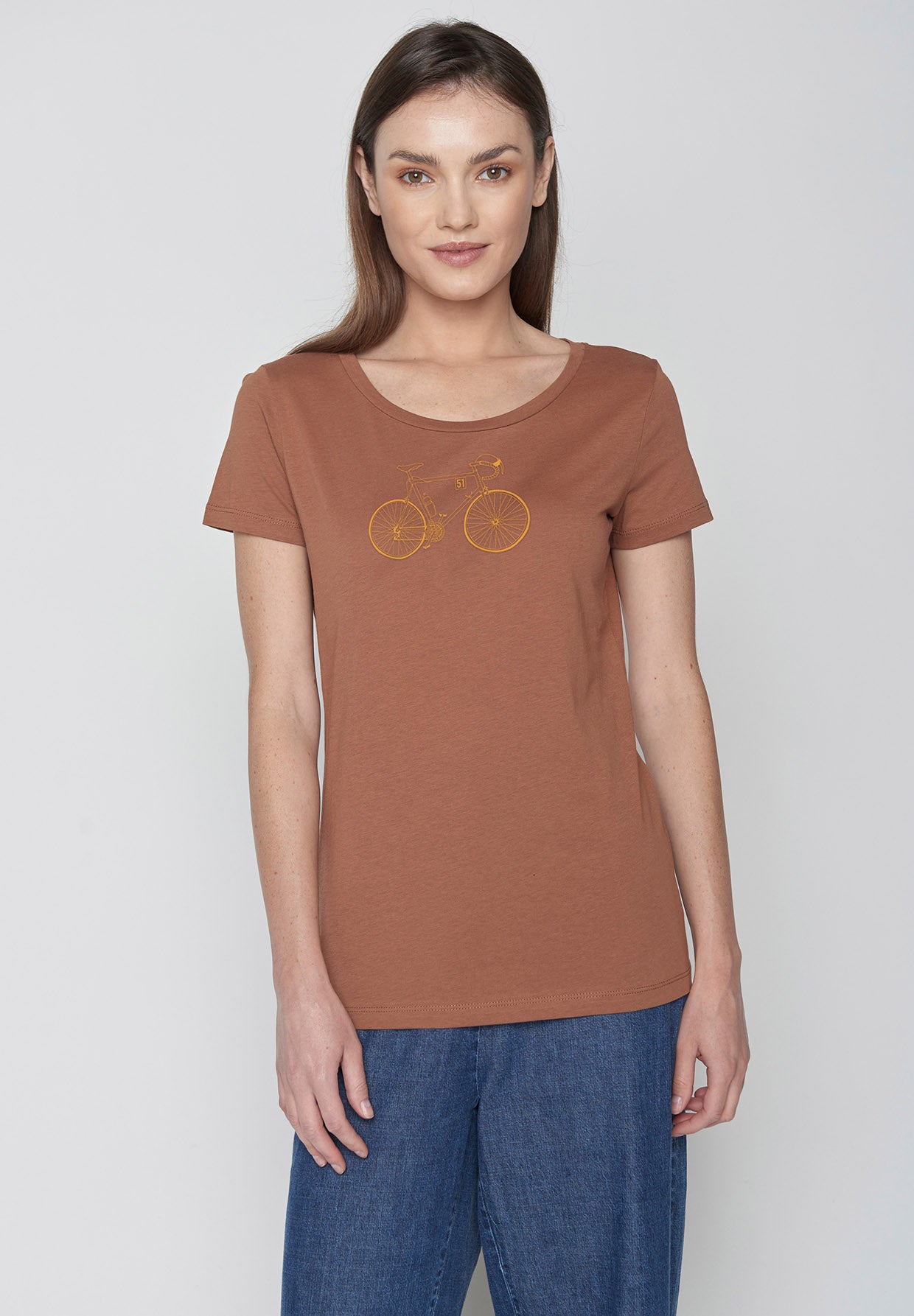 Caramel: Lässiges T-Shirt aus Bio-Baumwolle für Damen [9610]