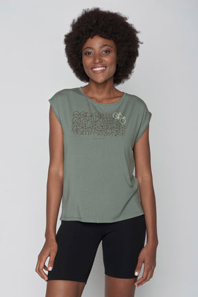 Olive: Lässiges Shirt aus LENZING™ TENCEL™ Mix für Damen [9638]