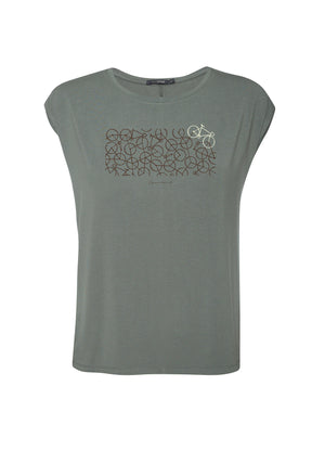 Olive: Lässiges Shirt aus LENZING™ TENCEL™ Mix für Damen [9640]