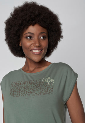 Olive: Lässiges Shirt aus LENZING™ TENCEL™ Mix für Damen [9641]